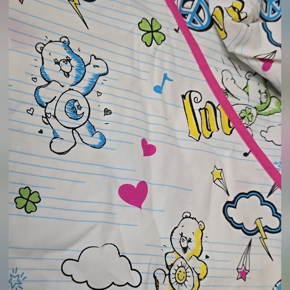 Care Bears Adorable Pink & White Scrub Top Measures Like A Large (Labled S) 2008 - Picture 3 of 15